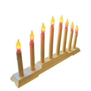 Vintage 8 candle Candelabra plug-in Window or Table decor red/yellow flame bulbs